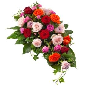 colourful rose single ended arrangement