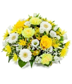 spring posy yellow and white