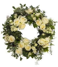 Windsor white rose wreath